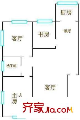 富南廣場(chǎng)戶型圖3室2廳戶型圖 3室2廳1衛(wèi)1廚