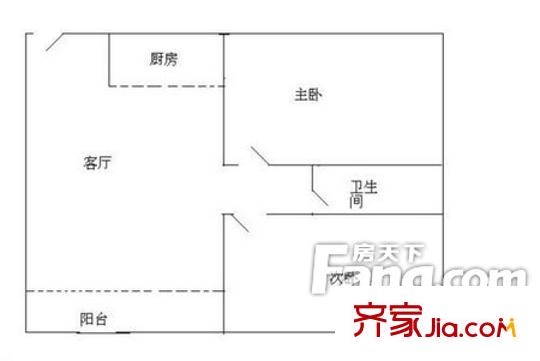 富南廣場(chǎng)戶(hù)型圖2室1廳戶(hù)型圖 2室1廳1衛(wèi)1廚