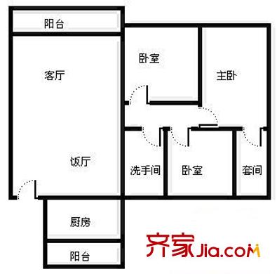 雍逸華庭 3室 戶型圖