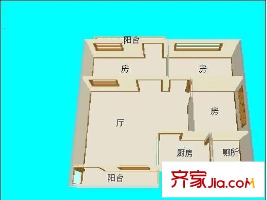 新力樓戶型圖3室1廳戶型圖 3室1廳1衛(wèi)1廚