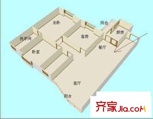 新力樓戶型圖3室2廳戶型圖 3室2廳1衛(wèi)1廚