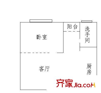 沃爾瑪購物廣場 1室 戶型圖