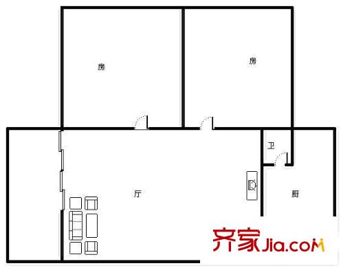 銀城樓 2室 戶型圖