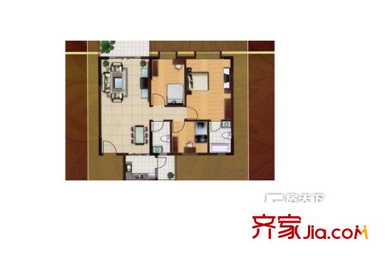 悅名豪庭戶型圖三室兩廳戶型圖 3室2廳2衛(wèi)1廚