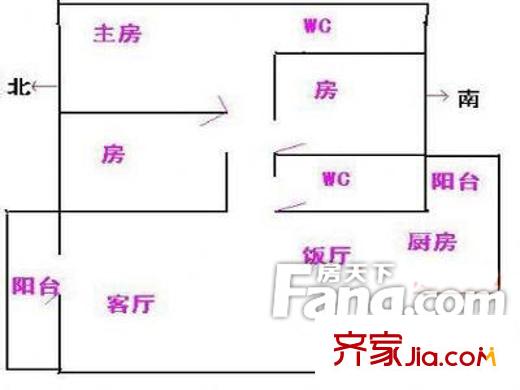新樂村戶型圖3室2廳戶型圖 3室2廳1衛(wèi)1廚
