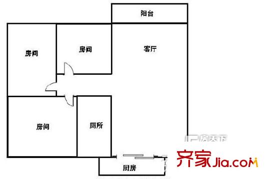 鴻安庭苑戶型圖4室1廳戶型圖 4室1廳1衛(wèi)1廚