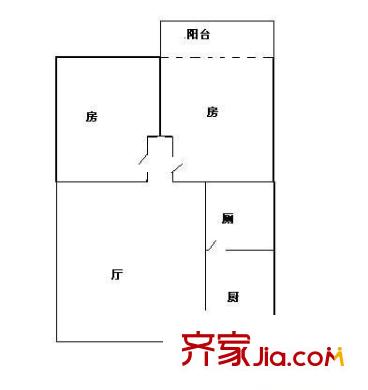 花園二街小區(qū) 2室 戶型圖