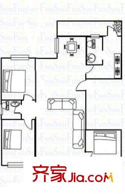 華園小區(qū) 3室 戶型圖