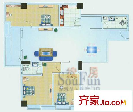 房建大廈戶型圖3房2廳 3室2廳1衛(wèi)
