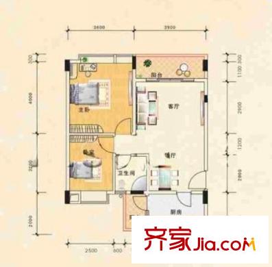 德建華庭戶型圖2室2廳 戶型圖 2室2廳1衛(wèi)1廚