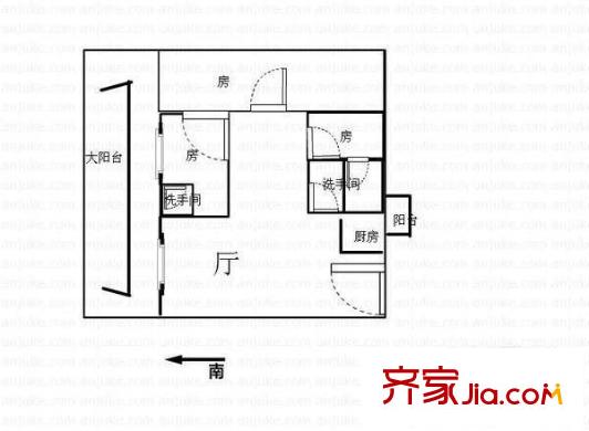 容奇麗翠苑戶型圖麗翠苑（容奇） 3室 戶型圖 3室2廳2衛(wèi)1廚