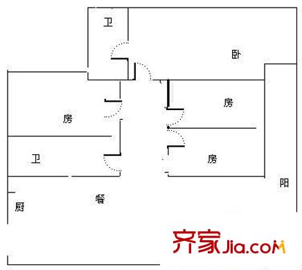 容奇麗翠苑戶型圖麗翠苑（容奇） 4室 戶型圖 4室1廳2衛(wèi)1廚