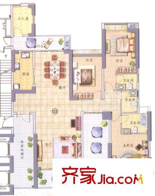 翠堤明珠03單元 3室2廳3衛(wèi)1廚