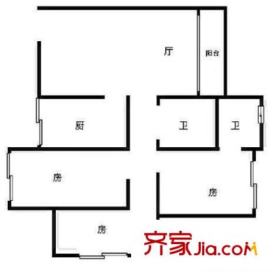 銀城樓 3室 戶型圖