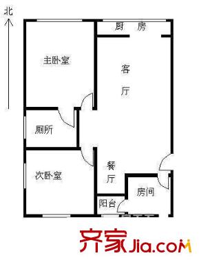 商住城戶型圖3室2廳戶型圖 3室2廳1衛(wèi)1廚