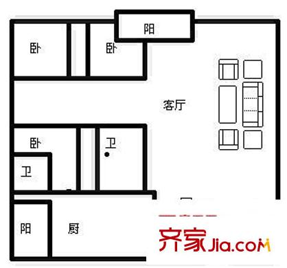 容奇麗翠苑戶型圖麗翠苑（容奇） 4室 戶型圖 4室1廳1衛(wèi)1廚