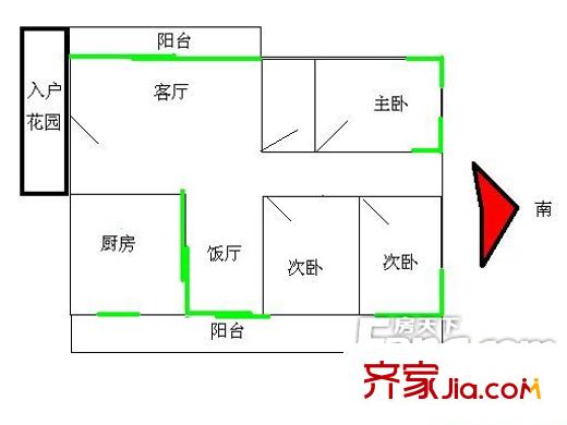 樵暉名苑戶型圖3室2廳 戶型圖 3室2廳1衛(wèi)1廚