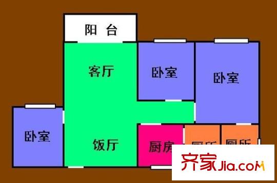 黃岐順景樓戶型圖順景樓（黃岐） 3室 戶型圖 3室2廳2衛(wèi)1廚
