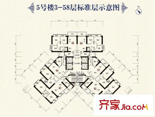 恒大御景灣5號樓平面圖 