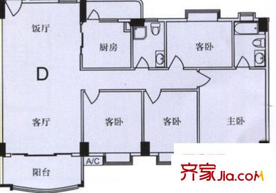 宏基花園 4室 戶型圖