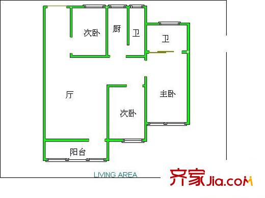 宏基花園 3室 戶型圖