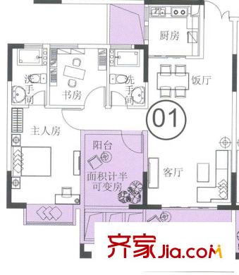 康美斯樂巢戶型圖4座4、7、10、13層01-02單元 2室2廳1衛(wèi)1廚
