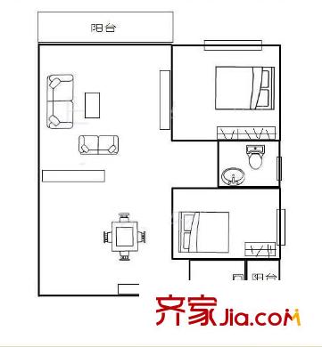 康樂(lè)居戶型圖兩室兩廳戶型圖 2室2廳1衛(wèi)1廚