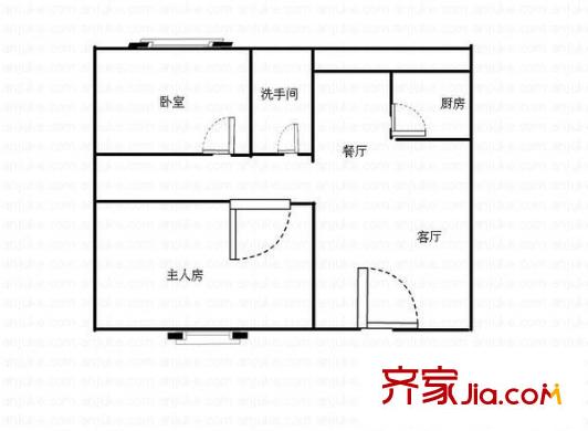 樂德居戶型圖兩室兩廳戶型圖 2室2廳1衛(wèi)1廚