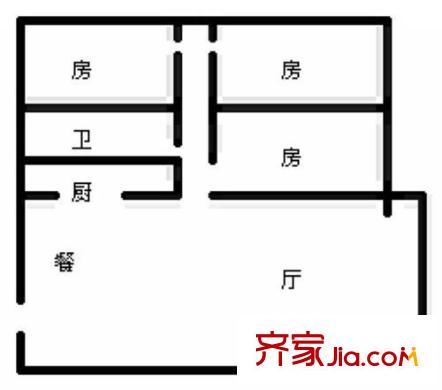 尚景苑戶型圖3室2廳戶型圖 3室2廳1衛(wèi)1廚