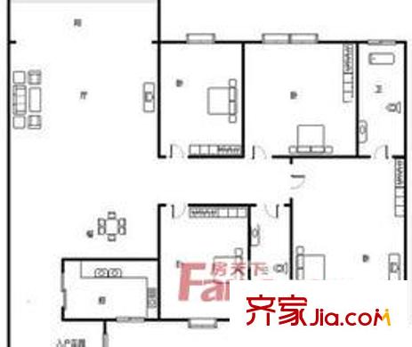 文沙東小區(qū)戶型圖4室2廳 4室2廳2衛(wèi)1廚