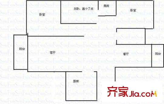 石肯桂業(yè)村 3室2廳 戶型圖