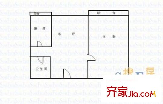 石肯桂業(yè)村 2室1廳 戶型圖