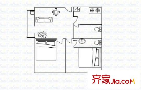 摩登薈 2室 戶型圖