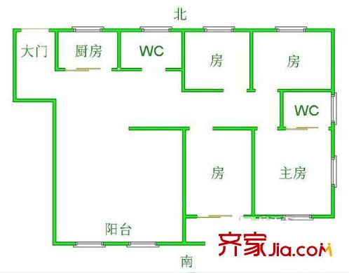 倫教世紀(jì)廣場戶型圖4室2廳 4室2廳2衛(wèi)1廚