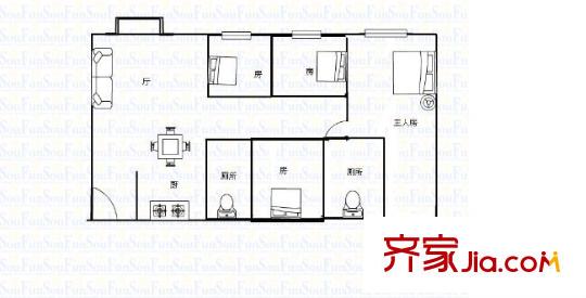 倫教世紀(jì)廣場戶型圖4室2廳 4室2廳2衛(wèi)1廚