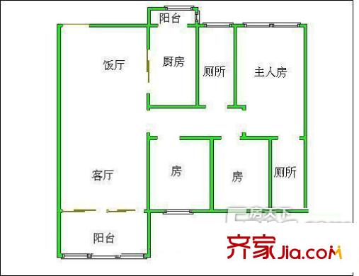 倫教世紀(jì)廣場(chǎng)戶型圖3室2廳 3室2廳1衛(wèi)1廚
