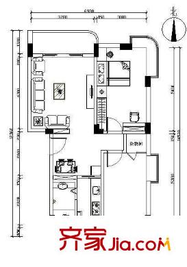 樂德居戶型圖兩室兩廳戶型圖 2室2廳1衛(wèi)1廚