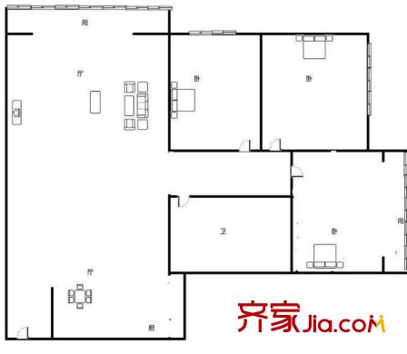 民富路小區(qū) 3室 戶型圖