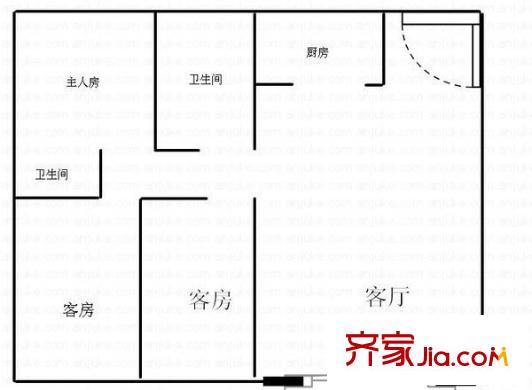 尚景苑戶型圖3室1廳戶型圖 3室1廳2衛(wèi)1廚