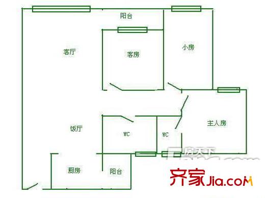 文沙東小區(qū)戶型圖3室2廳 3室2廳2衛(wèi)1廚