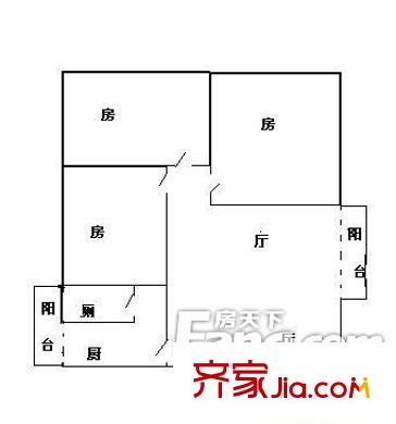唐園東一街小區(qū)戶型圖3室2廳戶型圖 3室2廳1衛(wèi)1廚