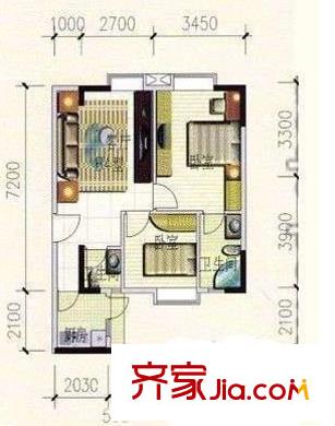 尚域尚美苑 2室 戶型圖