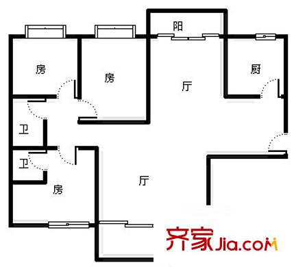 石肯桂業(yè)村 3室1廳 戶型圖