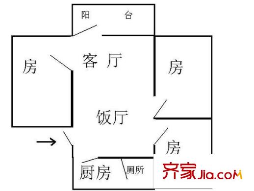 盛昌樓戶(hù)型圖3室2廳戶(hù)型圖 3室2廳1衛(wèi)1廚