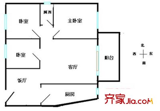 盛昌樓戶(hù)型圖3室2廳戶(hù)型圖 3室2廳1衛(wèi)1廚