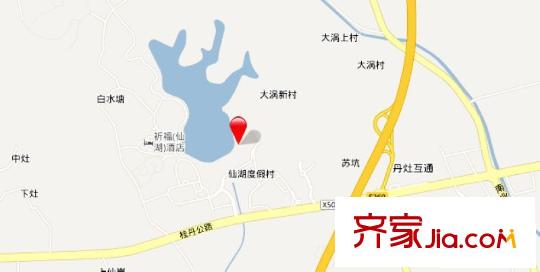 祈福湖濱花園交通圖