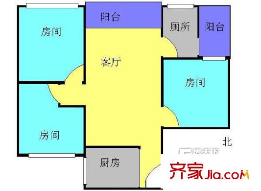 龍園小區(qū)戶(hù)型圖三室一廳戶(hù)型圖 3室1廳1衛(wèi)1廚