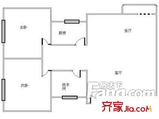 龍園小區(qū)戶(hù)型圖兩室兩廳戶(hù)型圖 2室2廳1衛(wèi)1廚