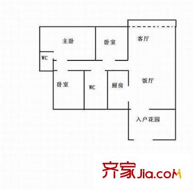 金葉花園 3室 戶型圖