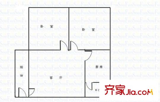 錦繡一村 2室 戶型圖